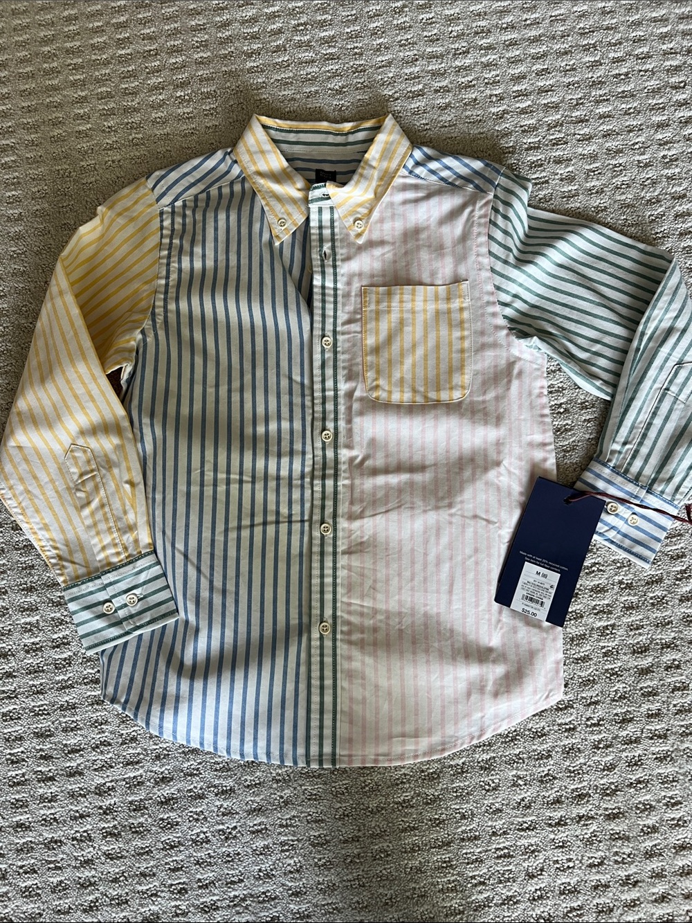 Kids Multi-Stripe Button-Down Shirt - Pastel Stripes